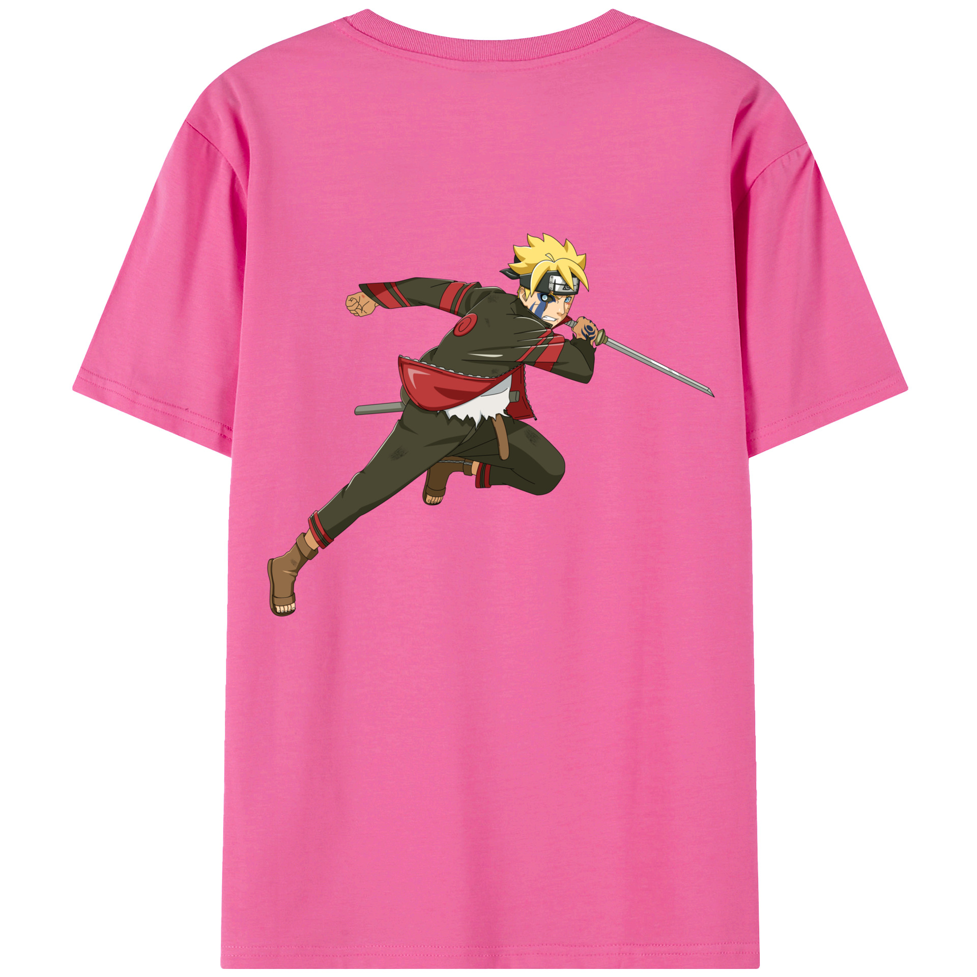 （画像用） NARUTO -ナルト- うずまき ボルト Uzumaki Boruto レディース半袖Tシャツ(バックプリント)
